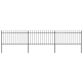 Valla de jardín con puntas de lanza acero negro 5,1x1