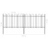 Valla de jardín con puntas de aro acero negro 3,4x1,2
