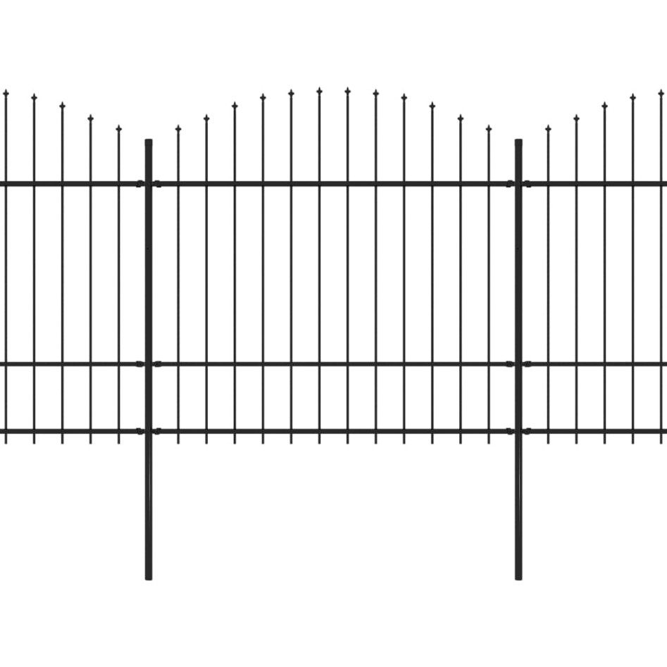 Valla de jardín con puntas de lanza acero negro