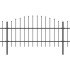 Valla de jardín con puntas de lanza acero negro (0,75-1)x8,5