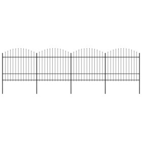 Valla de jardín con puntas de lanza acero negro