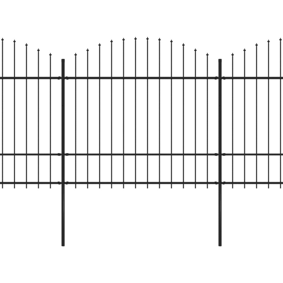 Valla de jardín con puntas de lanza acero negro