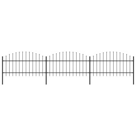 Valla de jardín con puntas de lanza acero negro (1-1,25)x5,1