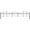 Valla de jardín con puntas de lanza acero negro (1-1,25)x5,1 m