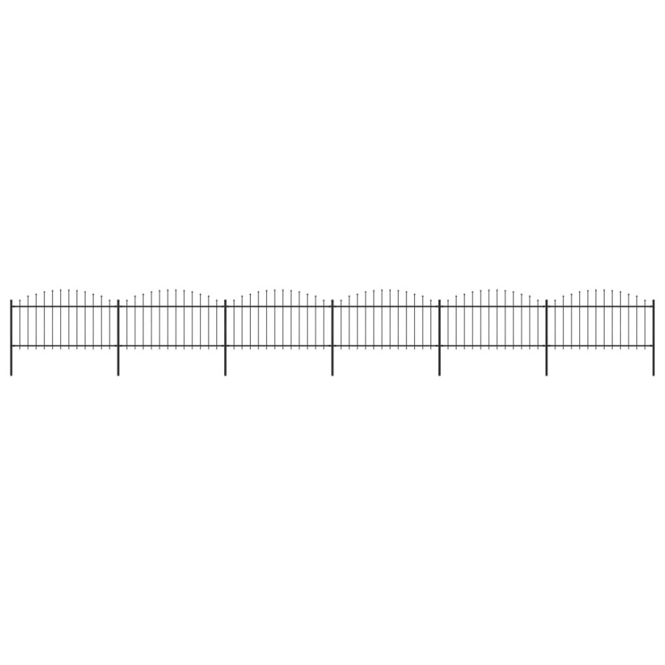 Valla de jardín con punta de lanza acero negro