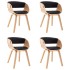 Sillas de comedor 4 uds madera curvada cuero sintético