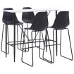 Juego de mesa alta y taburetes 5 piezas plástico negro
