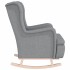 Sillón con patas mecedoras madera maciza caucho tela gris