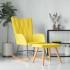 Silla mecedora con reposapiés tela amarillo
