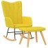 Silla mecedora con reposapiés tela amarillo