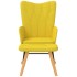 Silla mecedora con reposapiés tela amarillo