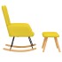 Silla mecedora con reposapiés tela amarillo