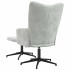 Sillón de relax con taburete de terciopelo gris