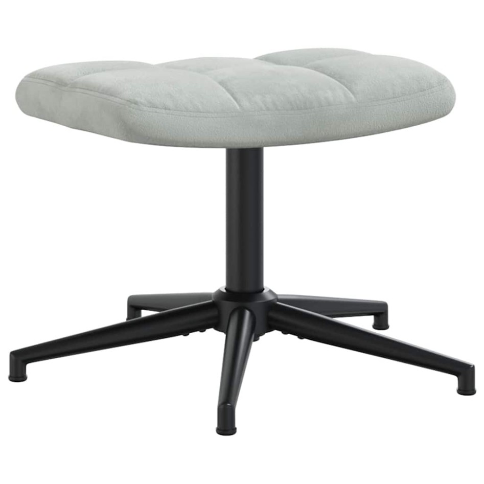 Sillón de relax con taburete de terciopelo gris