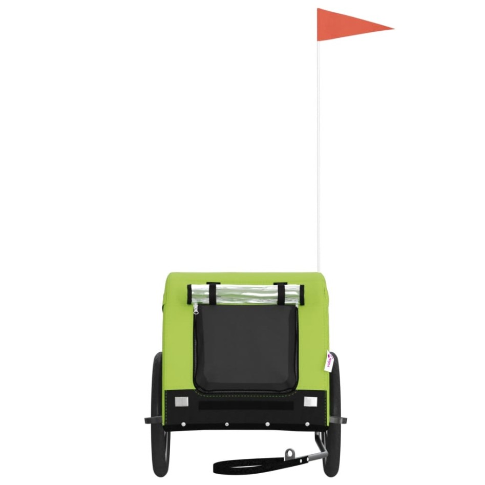Remolque de bicicleta mascotas hierro tela Oxford verde