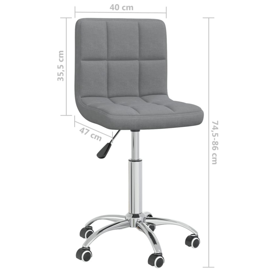 Silla de oficina giratoria de tela gris