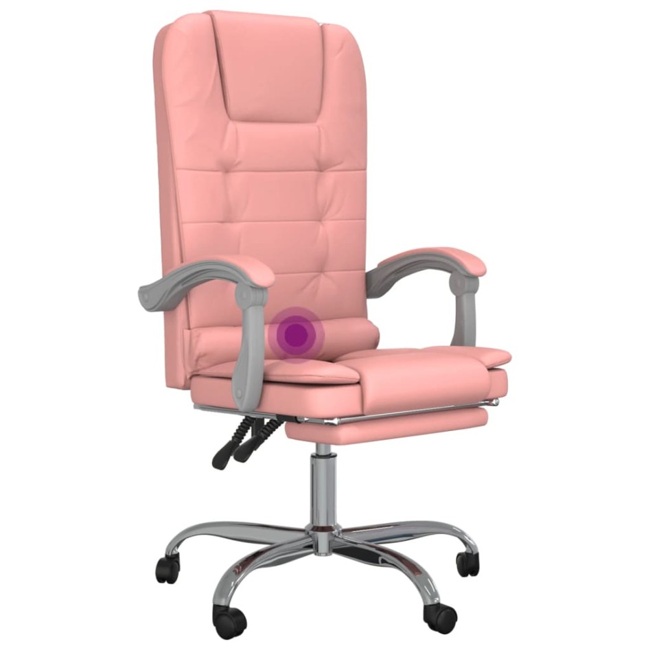 Silla de oficina reclinable masaje cuero sintético