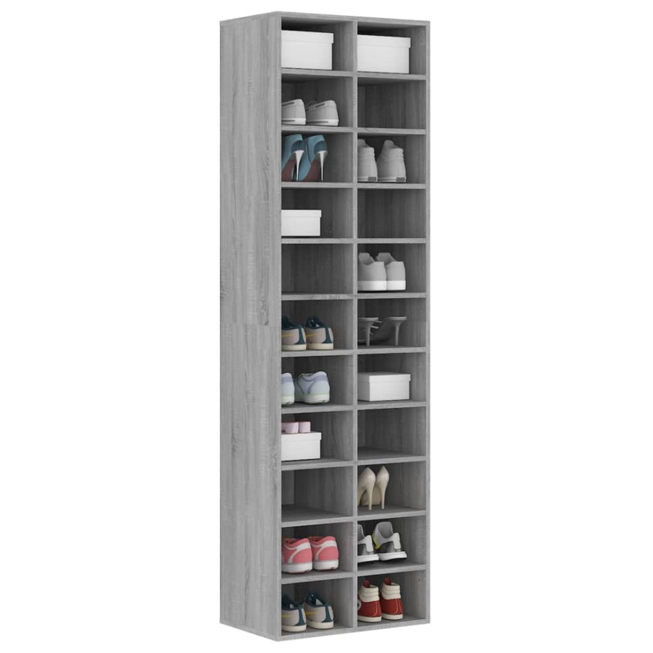 Zapatero de madera contrachapada gris Sonoma 54x34x183