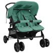 Carrito para gemelos de acero verde