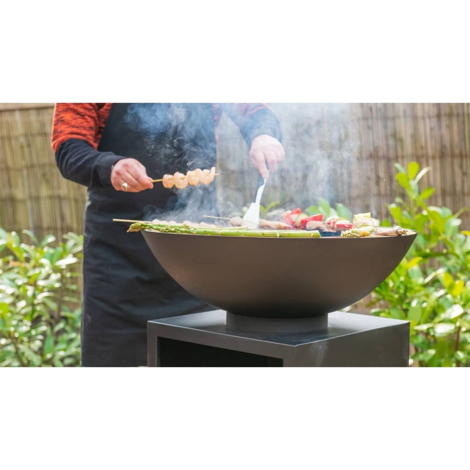 RedFire Chimenea de jardín con barbacoa y cubierta ONYX Classic 60