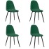 Sillas de comedor 4 unidades terciopelo verde