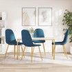Sillas de comedor 4 unidades terciopelo azul