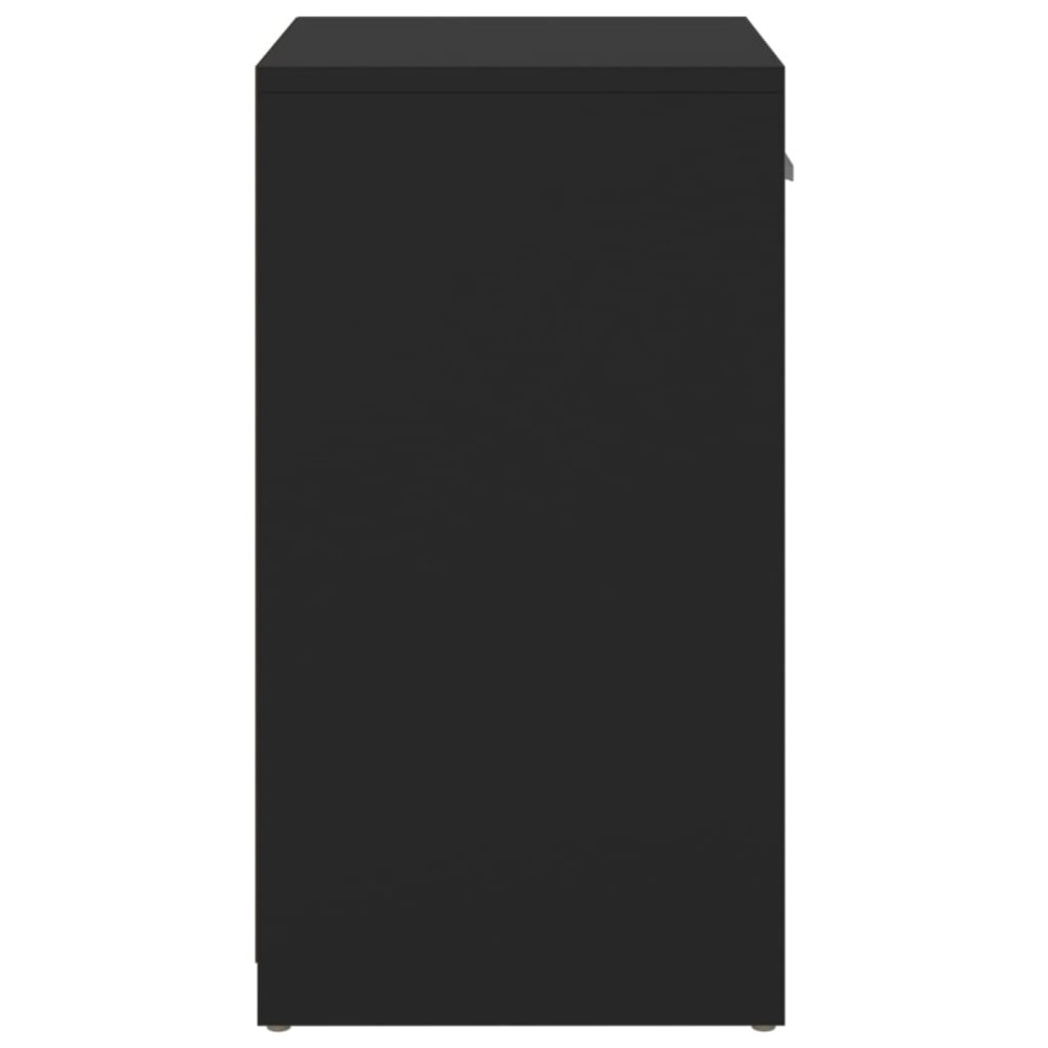 Banco zapatero de madera de ingeniería negro 94,5x31x57