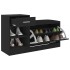 Banco zapatero de madera de ingeniería negro 94,5x31x57