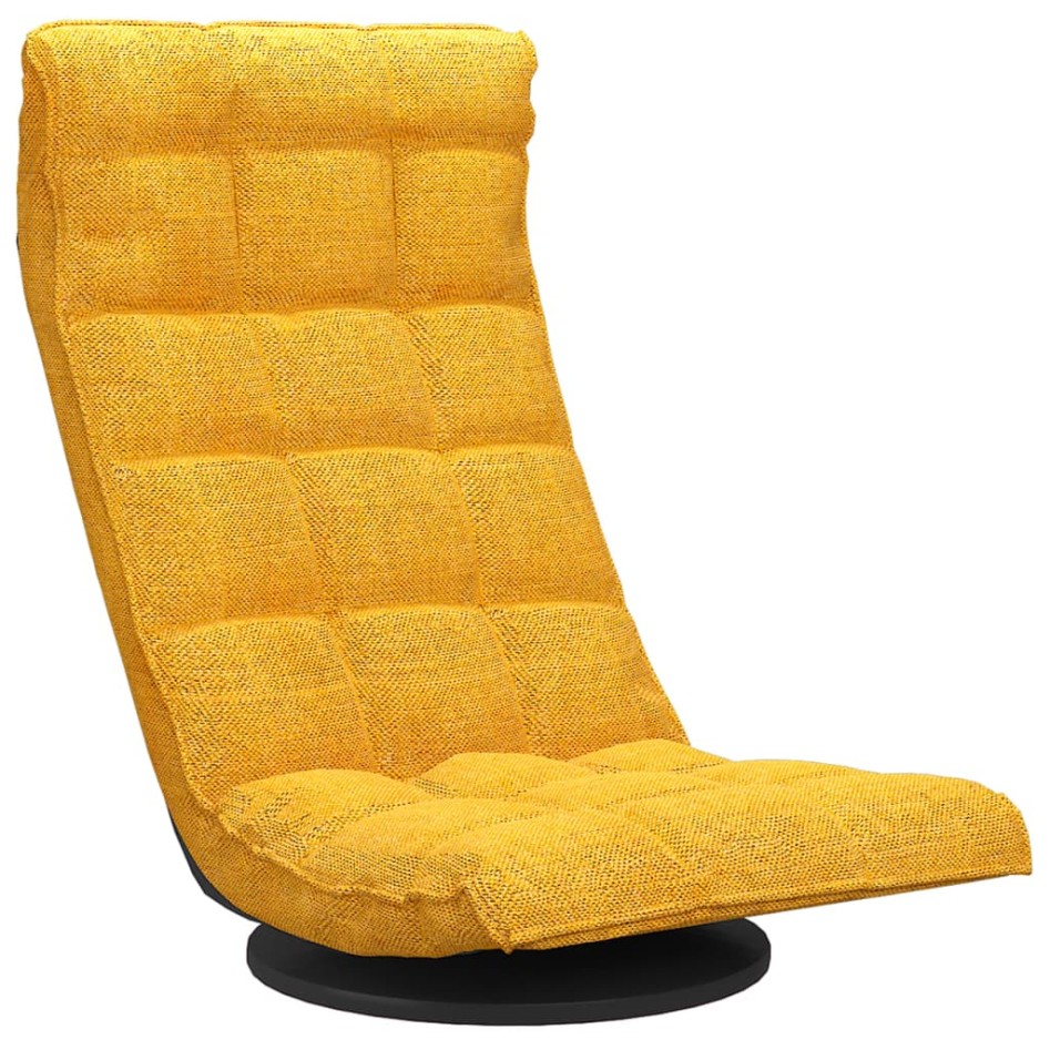 Silla de suelo giratoria de tela amarillo