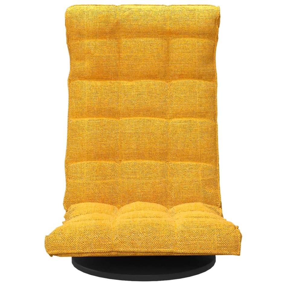 Silla de suelo giratoria de tela amarillo