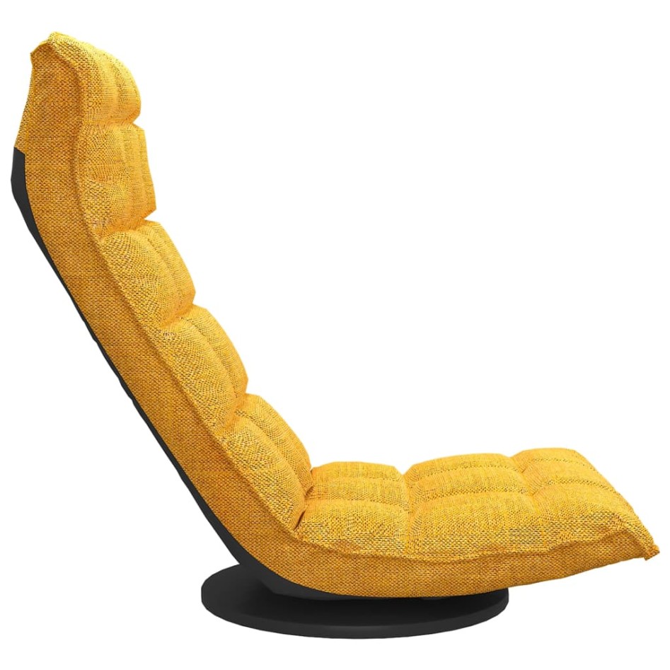 Silla de suelo giratoria de tela amarillo