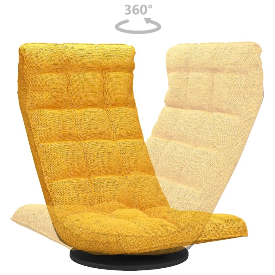 Silla de suelo giratoria de tela amarillo