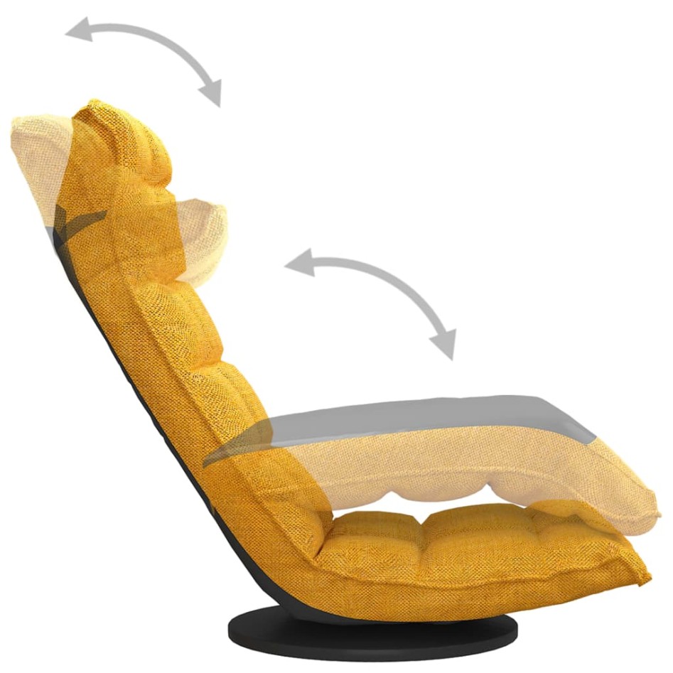 Silla de suelo giratoria de tela amarillo