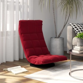 Silla de suelo giratoria de terciopelo rojo