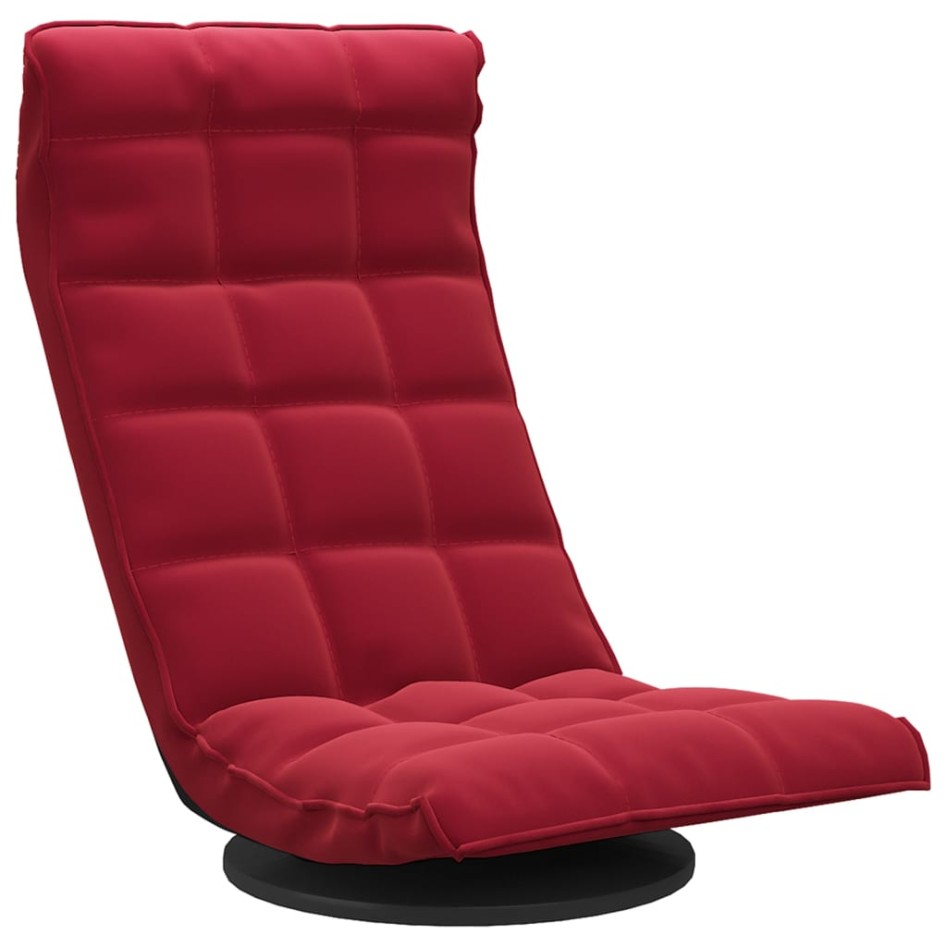 Silla de suelo giratoria de terciopelo rojo