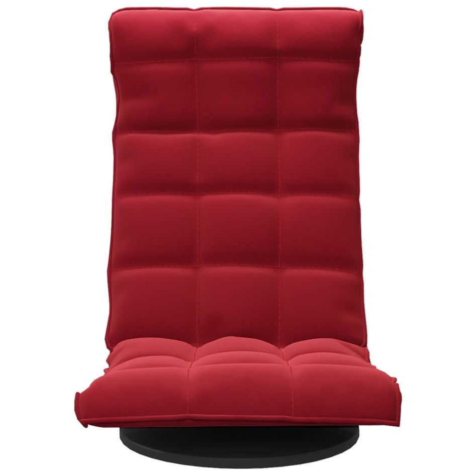Silla de suelo giratoria de terciopelo rojo