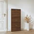 Mueble zapatero madera contrachapada marrón roble 59x17x150