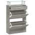 Mueble zapatero madera contrachapada gris hormigón 63x24x104