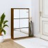 Mueble zapatero y espejo 3 niveles roble marrón 63x17x102,5