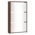 Mueble zapatero y espejo 3 niveles roble marrón 63x17x102,5