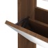 Mueble zapatero y espejo 3 niveles roble marrón 63x17x102,5