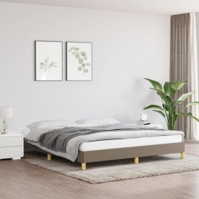 Cama sin colchón tela gris taupe 180x200
