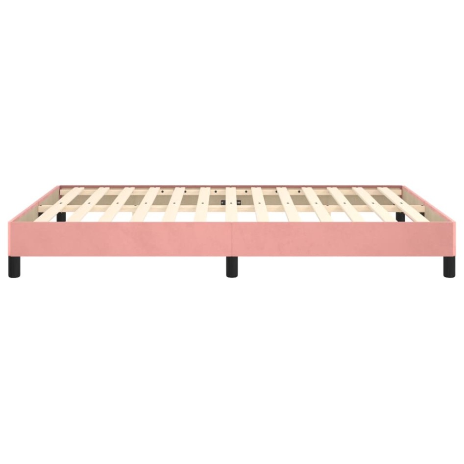 Estructura de cama sin colchón terciopelo rosa 140x200