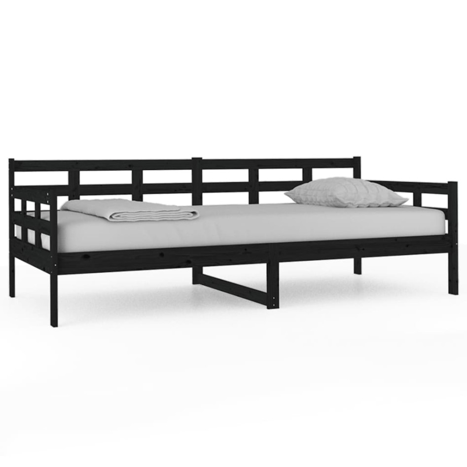 Sofá cama madera maciza de pino negro 90x200