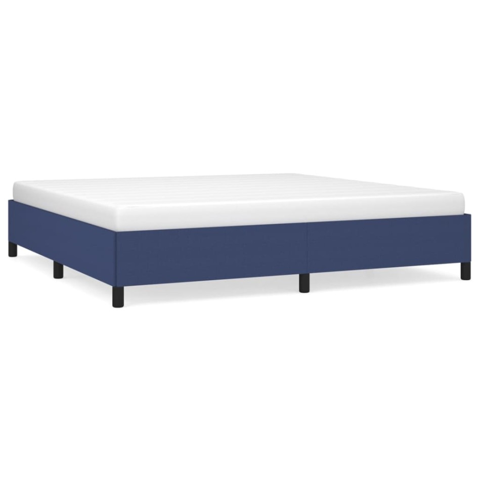 Cama sin colchón tela azul 200x200