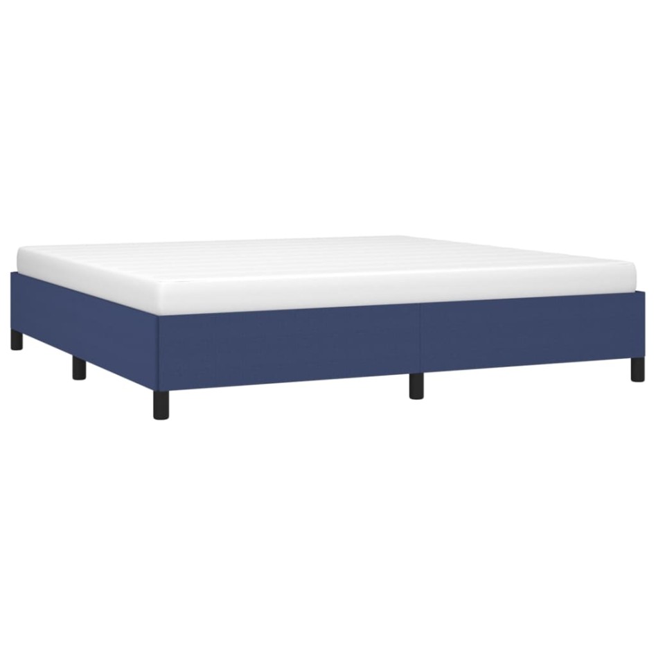 Cama sin colchón tela azul 200x200
