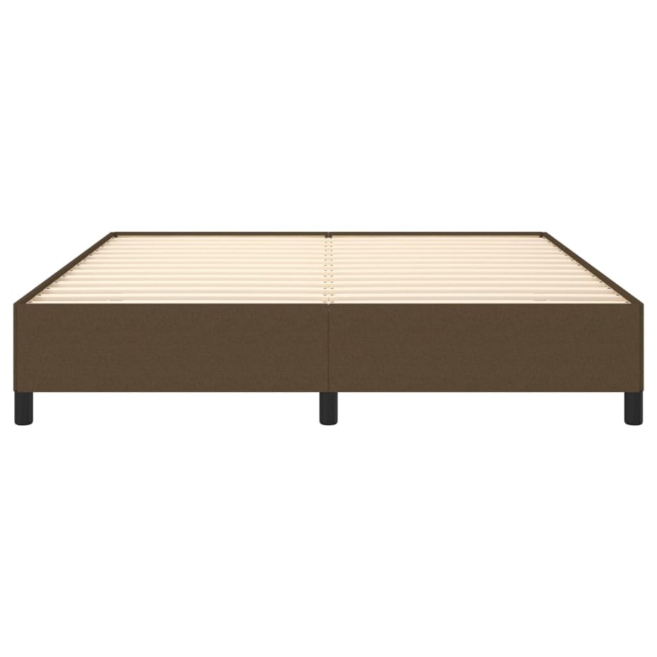 Cama sin colchón de tela marrón oscuro 160x200