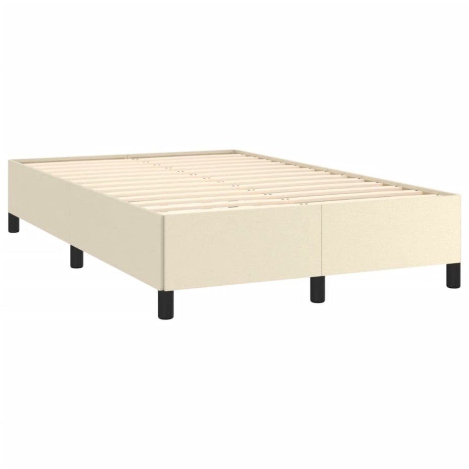 Estructura de cama sin colchón cuero sintético crema 120x200