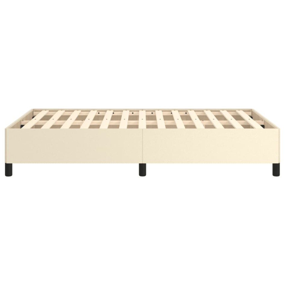 Estructura de cama sin colchón cuero sintético crema 120x200