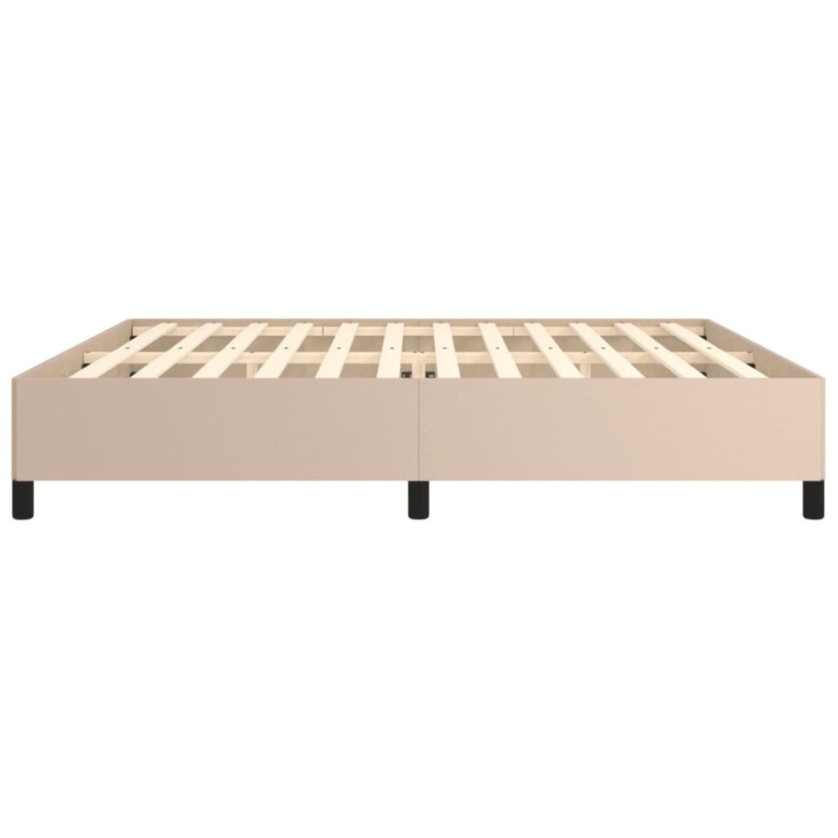 Estructura cama sin colchón cuero sintético capuchino